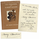 Harry Houdini Twice-Signed Copy of His Book The Unmasking of Robert-Houdin -- ...may the reading of this book conjure up pleasant thoughts...